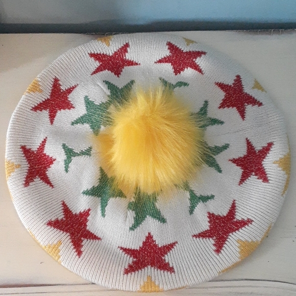 HBC Stripes Accessories - HBC Stripes + Color Me Courtney stars pompom beret hat 🍀